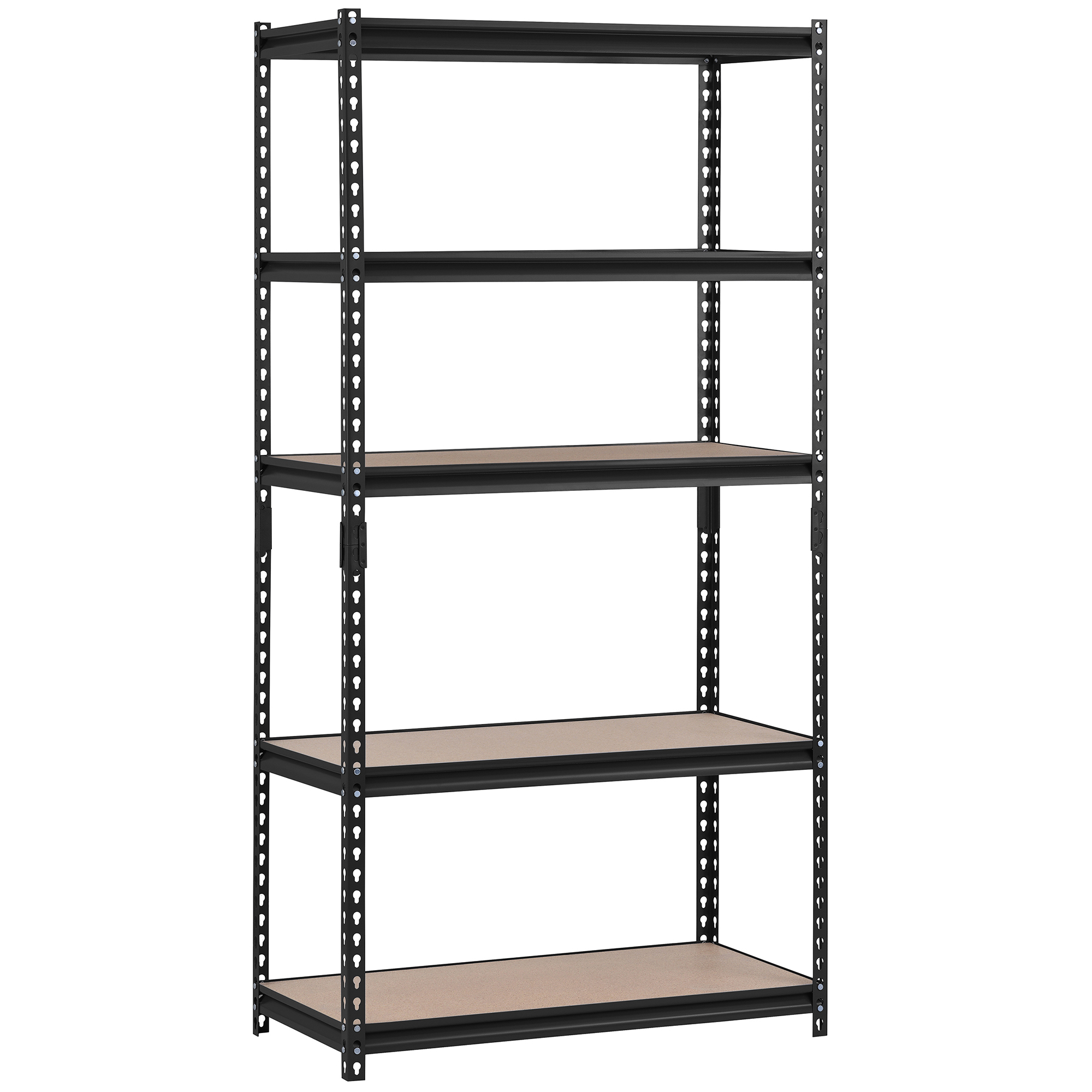 Edsal Muscle Rack, Black 5 Tier Shelving Unit, Width 36 in, Depth 18 in, Material Steel, Model# UR185P-BLK